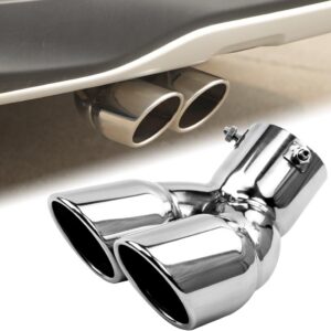 3 inch exhaust tip, universal stainless steel exhaust tailpipe dual tailpipe slant for most cars