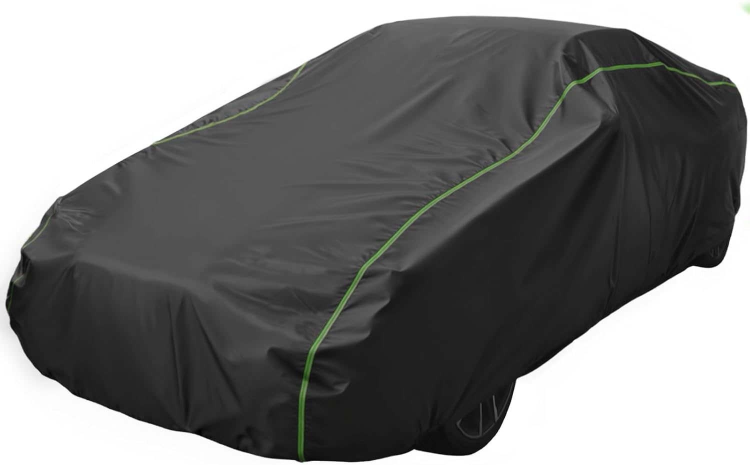 car Cover,300D&Soft Lining,Driver&Trunk Zipper,Withstand Wind,Car Cover Waterproof All Weather,Protect Vehicle Painting,Car Covers for Automobiles (Coupe/Cabrio, Silver-B1)