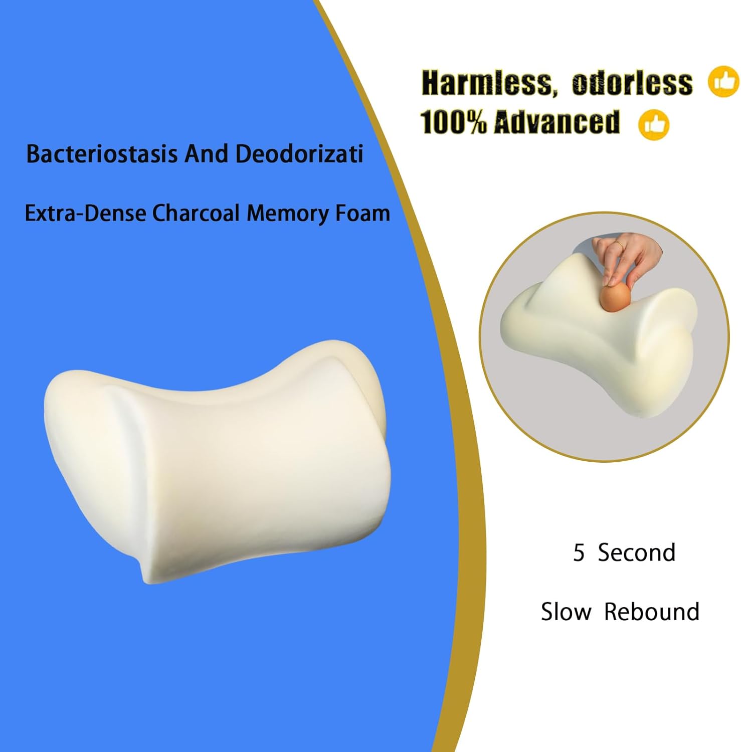 Car Neck Pillow for Driving Gaming Chair Neck Pillow with Adjustable Strap and Removable Cover, Memory Foam Headrest Pillow for Chairs, Ergonomic Design, 2 Pack - Image 2