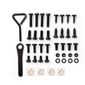 Premium License Plate Screw Kit | Anti-Theft License Plate Fasteners | Rattle-Proof, Rust-Proof Stainless Steel Screws (Black Kit)