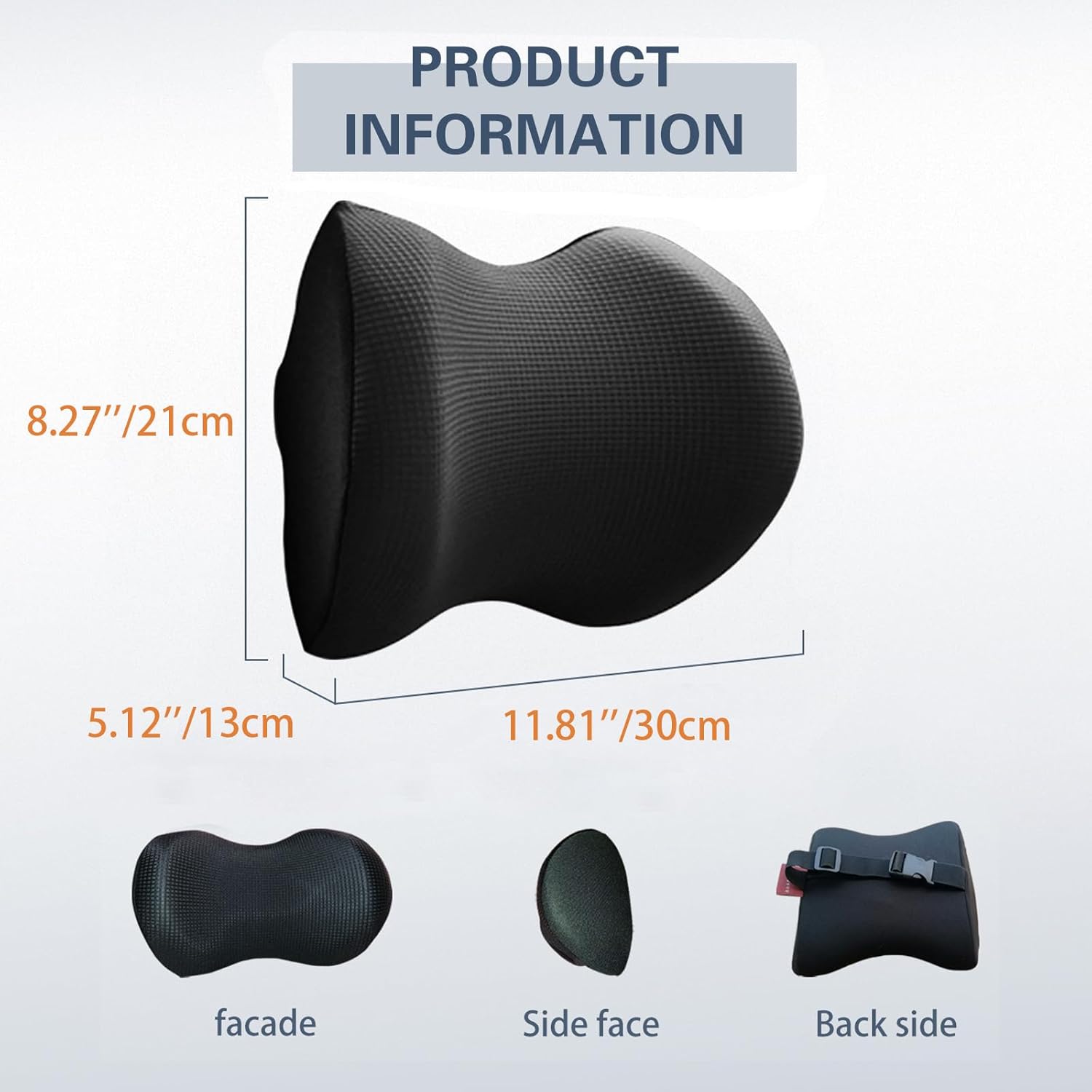 Super Comfy Car Headrest Pillow, Car Pillow for Neck Pain Relief with Adjustable Strap, 100% Memory Foam & Breathable Removable Cover, Ergonomic Design - Softness Travel Car Neck Pillow(Black, 1PC) - Image 3