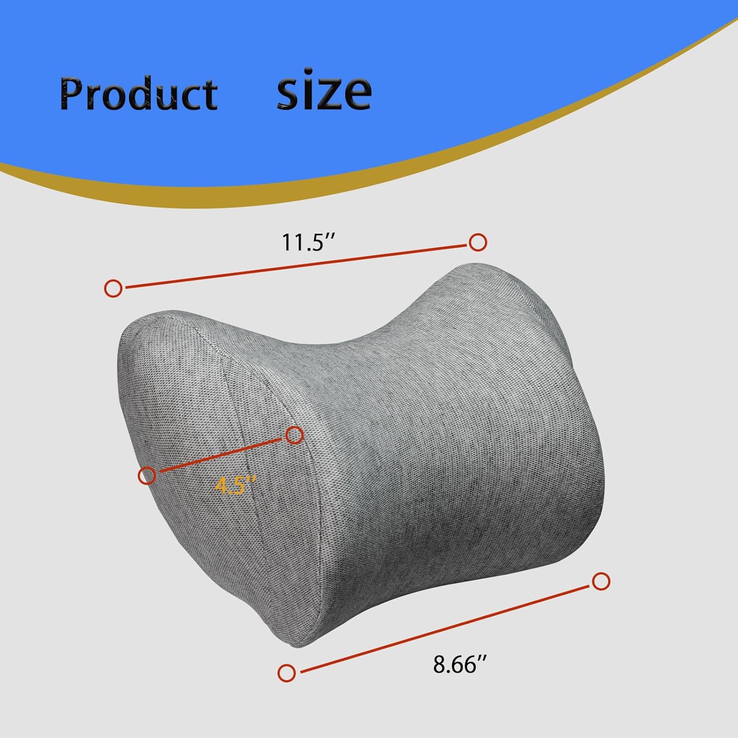 Car Neck Pillow for Driving Gaming Chair Neck Pillow with Adjustable Strap and Removable Cover, Memory Foam Headrest Pillow for Chairs, Ergonomic Design, 2 Pack - Image 3