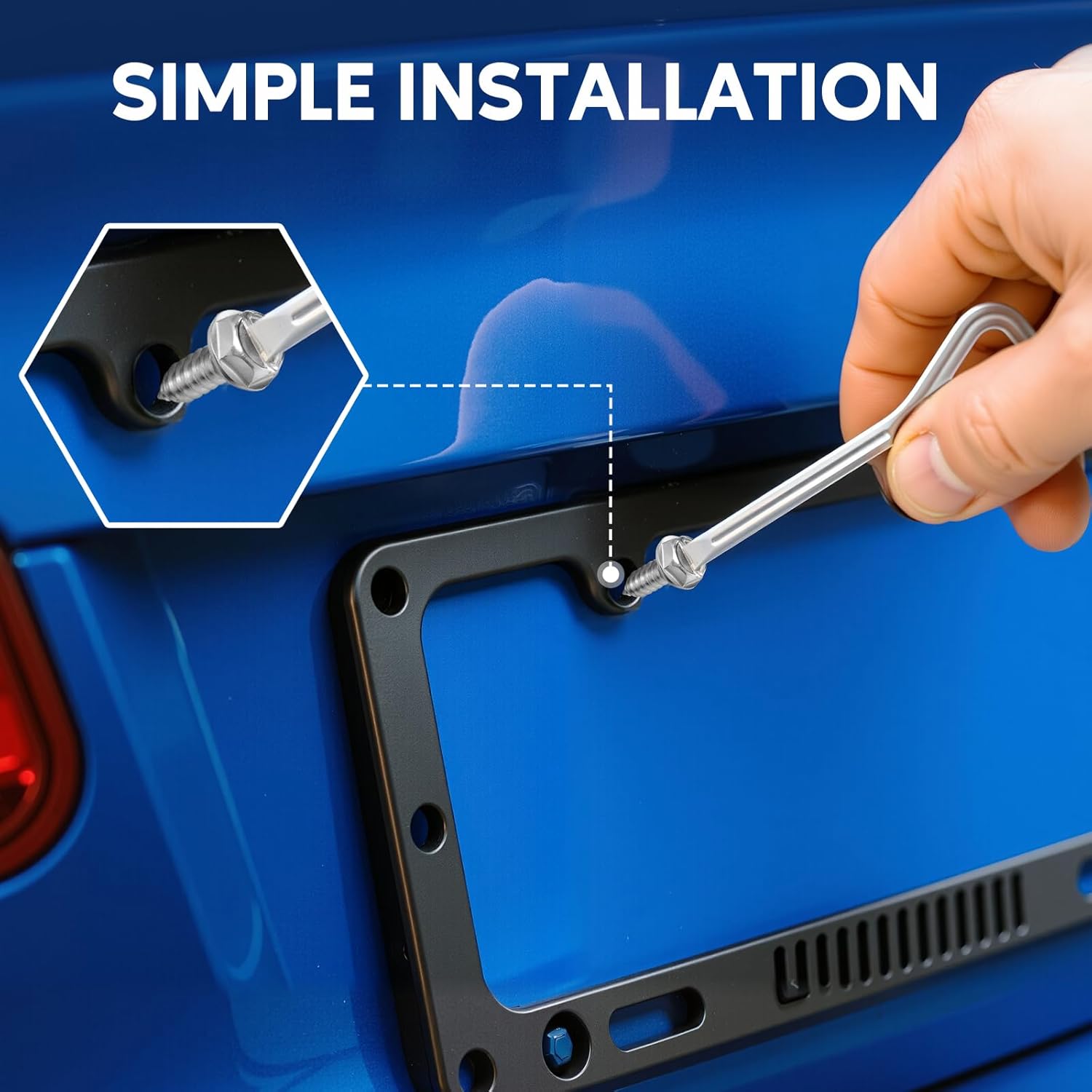 8PCS License Plate Screws for Car, Rustproof Stainless Steel Screws, License Plate Bolts, Stainless Fasteners for License Plates with Screwdriver (Silver, 8 PCS) - Image 3