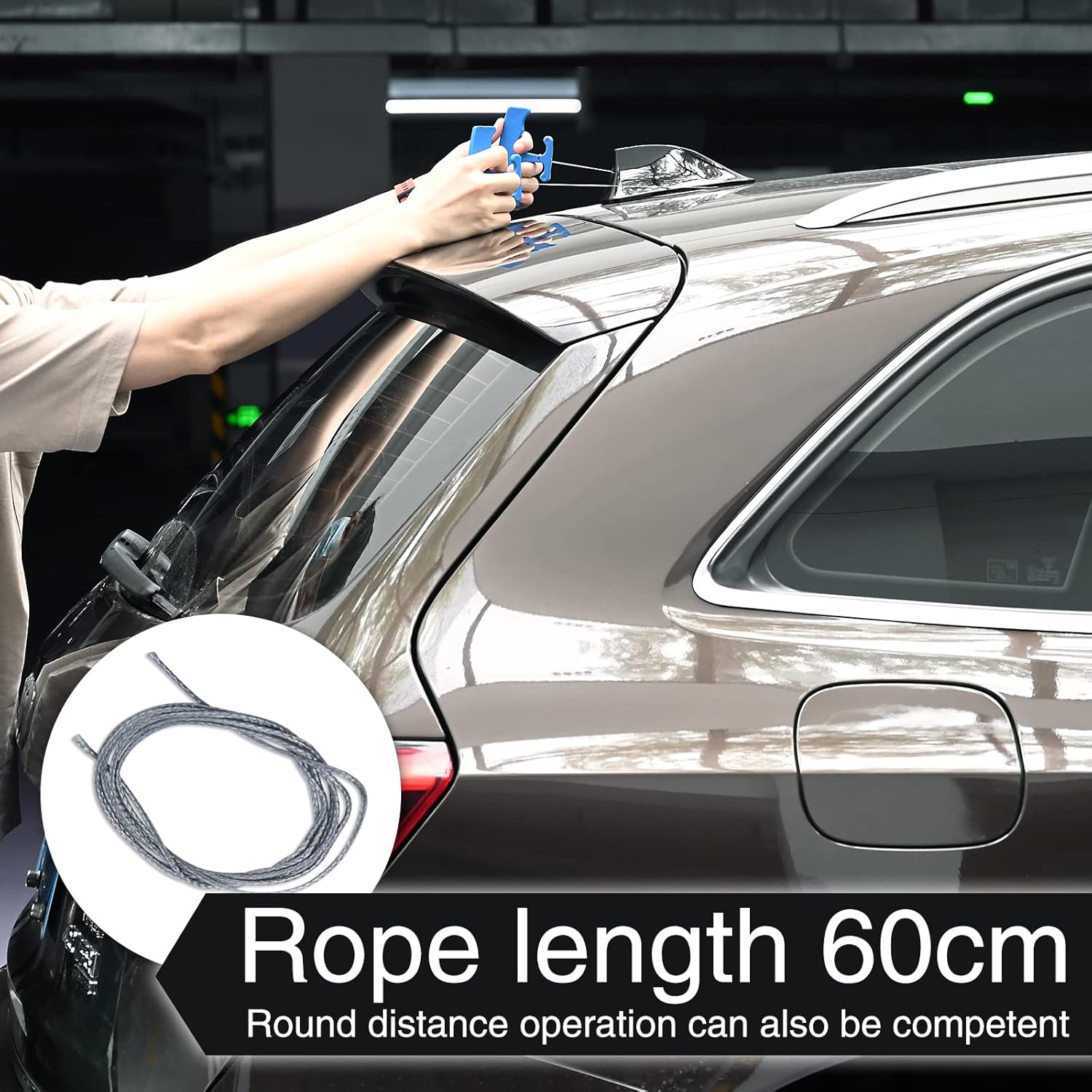 PlateLine Remover Car Emblem Removal Tool with 5PCS 60CM PE Cord for Easily Remove Vehicle Logos, Nameplates, Badges and Paste Signs Plates, Plastic Ergonomic Shape Aid Vinyl Wrap Tools - Image 4