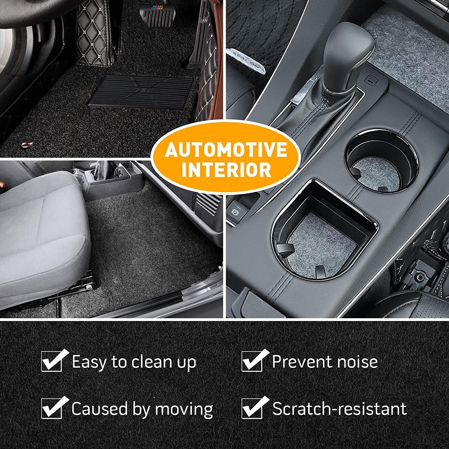 Black Underfelt Carpet for Speaker,Sub Box Carpet, Auto,RV,Boat,Marine,Truck,Car Trunk Felt Liner Carpet 78"x40" - Image 4